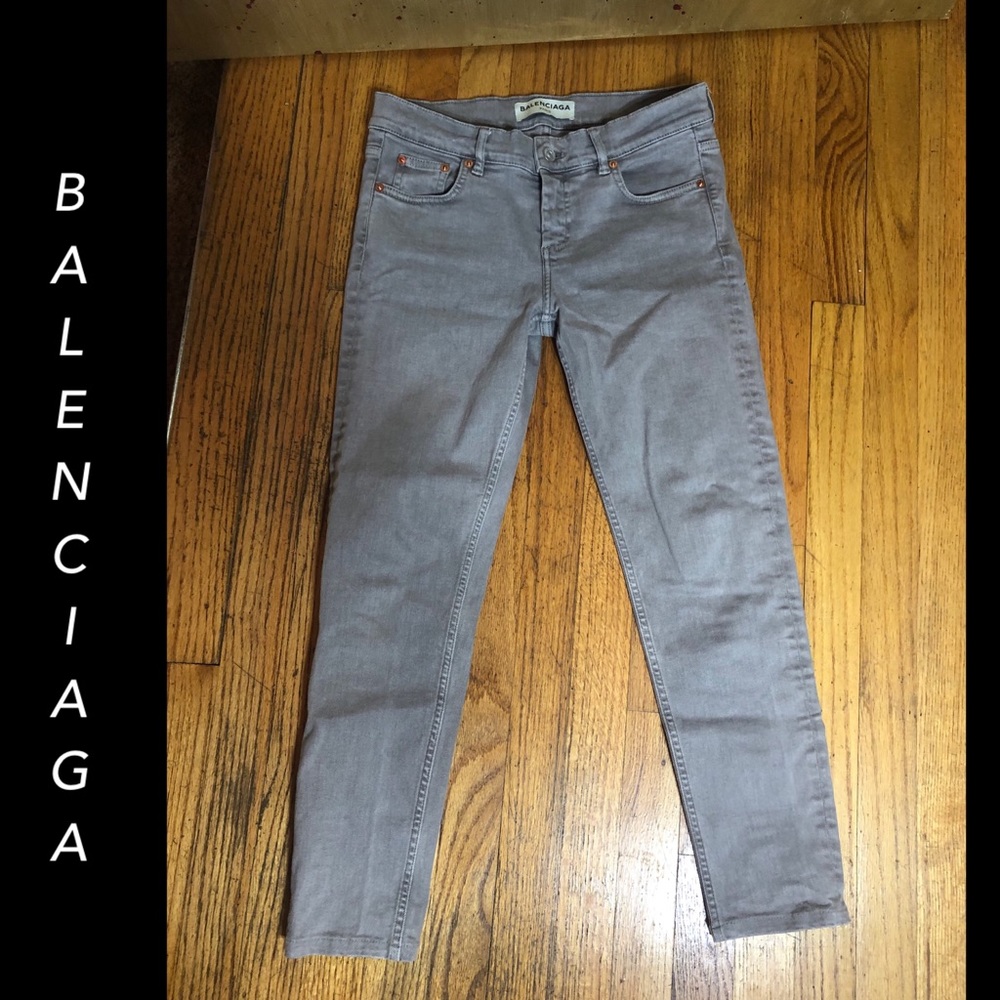SZ 36/US 6-BALENCIAGA PARIS GRAY CROPPED JEANS